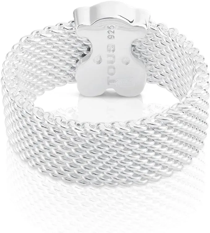 Tous anillo plata oso Icon Mesh
