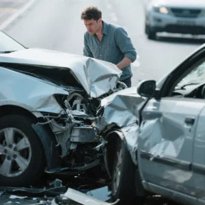 Un hombre ha tenido un accidente de coche in itinere.